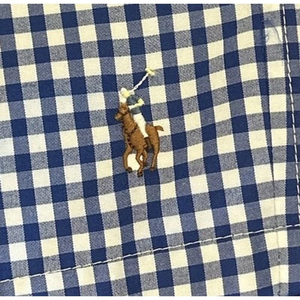 NWT Polo Ralph Lauren Traveler Swim Shorts Men 1XB Blue White Gingham 6